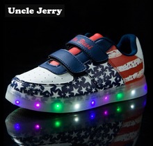 Unclejerry criança led sapatos usb chargering light up tênis para meninos meninas sapatos de incandescência crianças tênis esporte ao ar livre 2024 - compre barato