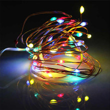 1M/2M 20 LED Copper Wire Fairy Garland Lamp LED String Lights Christmas Wedding Home Party Decoration Powered By CR2032 Battery 2024 - buy cheap