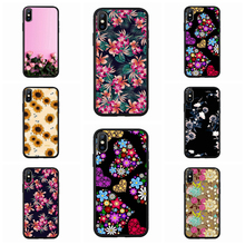 Funda de silicona para iPhone X XR XS 6 6 S 7 8 Plus funda de teléfono con patrón floral carcasa para iPhone XS Max B22 2024 - compra barato