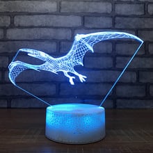 Dinosaur Led Creative 3d Night Lamp New Strange Product Bedside 3d Light Fixtures White base Lovely Led Night Light 2024 - buy cheap