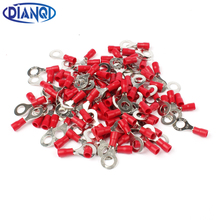 DIANQI RV1.25-6 Red 22-16 AWG 0.5-1.5mm2 Insulated Ring Terminal Connector Cable Wire Connector 100PCS/Pack 2024 - buy cheap