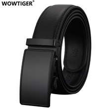 WOWTIGER Fashion black Automatic Buckle cow genuine leather luxury Designer Male Belts For men Alloy buckle Men belt 2024 - buy cheap