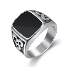 Винтажные квадратные мужские кольца-вывески из титановой нержавеющей стали, кольцо викингов Valknot, Индивидуальные ювелирные изделия в стиле панк размеров 7-15 2024 - купить недорого