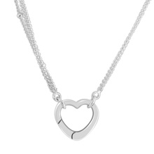 New Open Heart Chain Link Necklace 925 Sterling Silver Love Pendant Necklaces for Women Wedding Original Jewelry collares 2024 - buy cheap