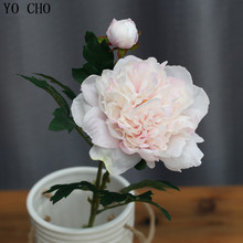 YO CHO Single Peony Flower Artificial Rose For Wedding Home Party Floor Decoration Diy Christmas Wreath For Crafts Chinese Peony 2024 - buy cheap