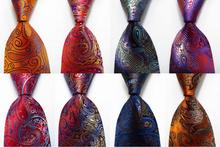 Nueva corbata de Paisley de 9cm para hombre, corbata de seda, juego de corbata de color púrpura, naranja, verde, negro, JACQUARD, tejido 100% seda para hombre corbata corbata 2024 - compra barato