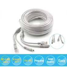 Hiseeu-Cable de alimentación de red de 10m, puerto Ethernet RJ45, 2 en 1, fuente de alimentación y Cable de extensión de red, línea de cámara IP, sistema CCTV, LAN 2024 - compra barato