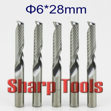 6*28MM Single Flute Cutter Mill CNC End Bit Engraving Machine Tools 1/4 Shank End Mill Carbide Bits CNC Router Tool Cutter HOT 2024 - buy cheap