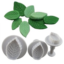 Free Shipping Free Shipping 3pcs/set Rose Leaf Plunger Cutter Mold Fondant Cake Decorating Biscuits And Cake Mold A192 2024 - buy cheap