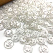 100 pclotes 14mm cor branca flor botões de plástico costura/apliques/ofício ph207 2024 - compre barato