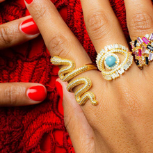 gold filled multi warp snake ring for women men full finger jewelry micro pave cz snake shaped size 7 punk rock finger rings 2024 - buy cheap
