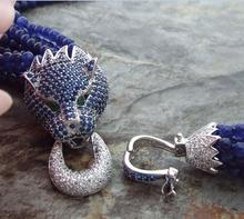 Новое голубое ожерелье с кулоном из циркона диаметром 18 дюймов и 7 нитей 2024 - купить недорого
