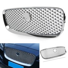 Front Upper Mesh Grille Radiator Grill for Jaguar XF XFR 2016 2017 2018 Chrome with Red emblem 2024 - compre barato