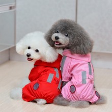 ETHN New Dog Hoody  Raincoat Slicker Jumpsuit Pet Cat Clothes Sunscreen Waterproof  Jacket Puppy Rainwear Pink Red color 2024 - buy cheap