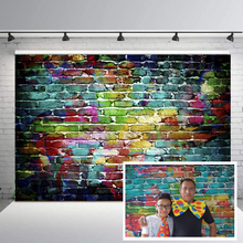 BEIPOTO-Fondo de fotografía de pared de ladrillo colorido para estudio, utillaje de foto de boda, cabina de los 90, fiesta de cumpleaños 2024 - compra barato