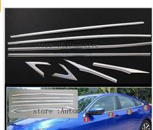 AX 8PCS LHD CHROME BUTTOM WINDOW SILL TRIM SURROUND COVER 2016 2017 2018 FOR HONDA CIVIC MOLDING LINING ACCENT GARNISH STAINLESS 2024 - buy cheap