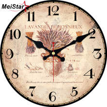 MEISTAR Vintage Pastoral Clock Flower Design Silent Living Kitchen Corridor Home Decor Watches Retro Large Art Wall Clocks Gift 2024 - buy cheap