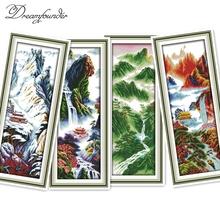 Mountain cross stitch kit aida 14ct 11ct count printed canvas stitches embroidery DIY handmade needlework 2024 - buy cheap