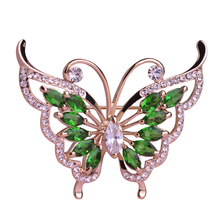 FUNMOR Delicate Butterfly Shape Brooch CZ Zircon Crystal Animal Insect Brooches For Women Girls Collar Clips Scarf Buckle Badge 2024 - buy cheap