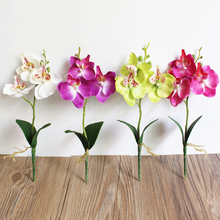 Flores artificiales de Orquídea mariposa de 3 cabezas para boda, decoración del hogar, fiesta de cumpleaños, Flores florales de seda para decoración del hogar 2024 - compra barato