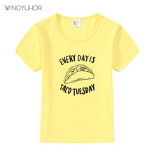 Every Day Is Taco Tuesday Print T-Shirt Children Summer O-Neck Clothes Kids Baby T Shirt Boy Girls Short Sleeve Tee Tops 2024 - buy cheap