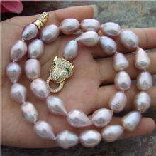 Collar de perla barroco de lavanda del Mar del Sur, elegante, 11-13mm, 18 pulgadas 2024 - compra barato