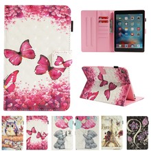 Luxury Butterfly Bear Painted Case For Ipad Pro 9.7 PU Leather Smart Flip Stand Tablets Cove For Ipad Pro mini 9.7" Pen Holder 2024 - buy cheap