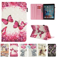 Capa luxuosa pintada de urso com borboleta para ipad pro 9.7, couro sintético, suporte tipo caneta inteligente, para ipad pro mini 9.7" 2024 - compre barato