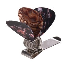 Universal Guitar Picks Holder Clip Metal with 3pcs Picks(Guitar Picks Random Delivery) 2024 - buy cheap