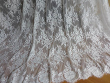 White Floral Lace Fabric, Beautiful Wedding Dresses Fabric, Eyelash Lace Fabric, Bridal Cover up 2024 - buy cheap