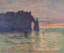 Etretat Sunset Claude Monet garden oil painting reproduction Hand painted High quality 2024 - buy cheap