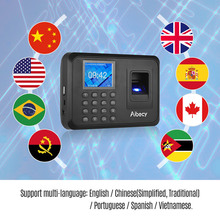 Биометрическая машина для доступа по отпечатку пальца Aibecy, многоязычная, с ЖК-экраном 2,4 дюйма, часы для управления сотрудниками 2024 - купить недорого