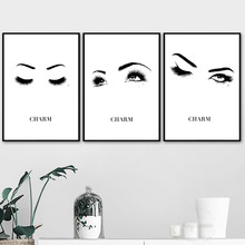 Charm Eyes Nordic Poster Wall Art Canvas Painting Black White Posters And Prints Wall Picture For Living Room Girl Room 2024 - buy cheap