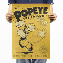 Винтажный постер Popeye the Sailor из крафт-бумаги, Классический постер для фильмов, журнал, художественное украшение для кафе, бара, ретро постеры и принты 2024 - купить недорого