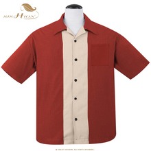 SISHION Short Sleeve Rockabilly Shirt Retro Bowling Shirt for Men ST125 Short Sleeve Summer Cotton Shirts L-3XL 2024 - buy cheap