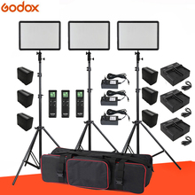 6PCS Batteries +3x Godox Ultra Slim LEDP260C 256pcs LED 30W 3300-5600K Video Light Panel Lighting Kit + Stand +USB Chargers+Bag 2024 - buy cheap