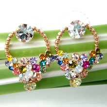 Navachi Flower Basket  Yellow GP Colorful Crystal Rhinestone Earrings SMT1702 2024 - buy cheap