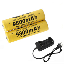 GTF 2pcs 18650 9800mAh 3.7V Li-ion Rechargeable Batteries For Flashlight + EU/US Li-ion Battery Charger 2024 - buy cheap