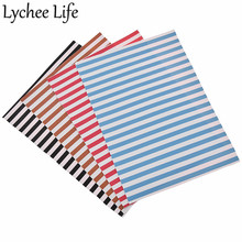 Lychee Life de rayas de imitación de Tela de cuero PU A4, 21x15cm, accesorios de costura para el hogar 2024 - compra barato
