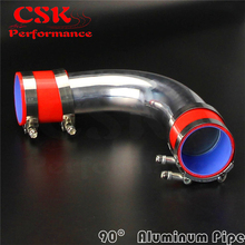 Tubo de tubulação do intercooler de alumínio, 57mm 2.25 ", 90 deg + mangueira de silicone com braçadeiras em t 2024 - compre barato