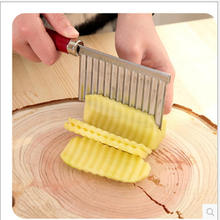 Potato Cutter Stainless Steel Kitchen Accessories Serrated Blade Easy Slicing Banana Fruits Potato Wave Knife Chopper @A 2024 - buy cheap