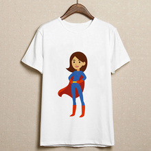 New Summer Tshirt kawaii Superwoman printed T shirt Women Harajuku Thin Section White Tops Female Short sleeve T-shirt clothing 2024 - buy cheap