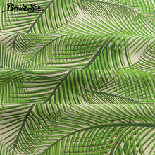 Booksew-tela de lino y algodón con patrón de hojas verdes, mantel de algodón artesanal, tela de retales, cortina, almohada, cojín, Material cm 2024 - compra barato