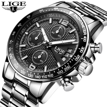 Мужские часы LIGE, спортивные водонепроницаемые кварцевые часы с секундомером, деловые часы + коробка 2024 - купить недорого
