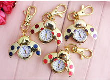 1pcs/Lot Red Ladybug Beetle Necklace Pendant Pocket Quartz Watch Chain Battery Included Gift GL02RT 2024 - buy cheap