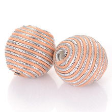 Miasol 20 Pcs Handmade Wrapped Wooden 15 - 25mm Crochet Charms Beads For Diy Jewelry Making Accessories 2024 - купить недорого