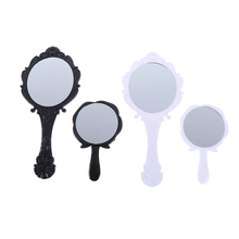 Espelho clássico vintage para maquiagem, espelho vintage portátil de rosa para segurar a mão, espelhado redondo, ferramenta de maquiagem, 1 peça 2024 - compre barato