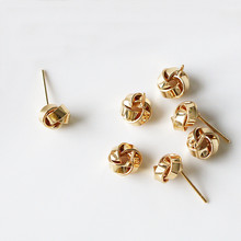 20 PCS 8mm Metal Alloy 24K Gold Flowers Stud Earrings DIY Earrings Accessories For Jewelry Making 2024 - buy cheap