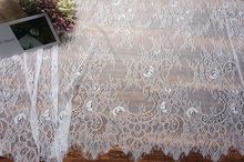 3M/Lot Classical Design Nylon Dress Eyelash Lace Soft Black White French Bilateral Chantilly Lace Fabric 2024 - buy cheap