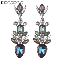 2020 New Luxury Glass Crystal Large Drop Earrings Women Fashion Japan Korea Long Earrings Jewelry Female Statement Big Earring 2024 - buy cheap